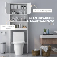 kleankin Conjunto de Baño Incluye 1 Mueble sobre Inodoro 1 Columna de Baño 1 Mueble para Debajo del Lavabo Blanco(m-7)