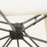 Outsunny 3 x 3m Outdoor Steel Gazebo with 2 Tier Roof, Garden Gazebo Patio Canopy Marquee Shelter with Decorative Steel Frame - Cream(m-8)