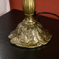 HOMCOM Candeeiro de Mesa com Desenho de Vitrais Coloridos Candeeiro de Mesa de Vidro para Dormitório Sala de Estar Escritório Ø30x48 cm Multicor(m-9)