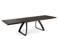 E-STYLO Tavolo allungabile con top in rovere termocotto e gambe in metallo nero, 100cm X 200/300cm H.76cm(m-3)