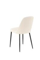 E-STYLO Sedia da pranzo in tessuto beige e gambe in metallo nero, imbottita, 55cm X 46cm H. 85cm.(m-5)