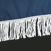 Outsunny Ombrellone Rotondo e Inclinabile a 8 Stecche con Manovella, in Poliestere e Acciaio, Ø213x234 cm, Blu e Beige(m-9)