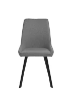 E-STYLO Sedia da pranzo in microfibra grigio scuro con gambe e struttura in metallo nero, 48cm X 60cm H. 87cm.(m-2)