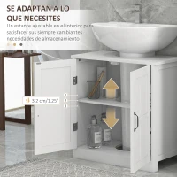 kleankin Conjunto de Baño Incluye 1 Mueble sobre Inodoro 1 Columna de Baño 1 Mueble para Debajo del Lavabo Blanco(m-6)