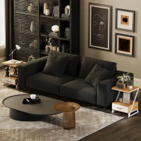 HOMCOM Conjunto de 2 Mesas Cabeceira Mesas Auxiliares em Forma de Z com Gaveta e Compartimento 40x35x50 cm Madeira e Branco(m-2)