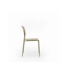 E-STYLO Set di 4 sedie in polipropilene giallo e gambe in metallo giallo, 52cm X 52cm H.79cm(m-6)