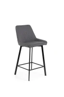 E-STYLO Sgabello da cucina in tessuto grigio scuro con gambe nere, imbottito con poggiapiedi, 50cm X 44cm H. 94cm.(m-4)