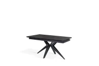 E-STYLO Tavolo allungabile con top in ceramica marmo nero e gambe in metallo nero opaco, 90cm X 160/240 cmcm H.76cm(m-1)