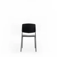 E-STYLO Set di 4 sedie in polipropilene nero e gambe in metallo nero, 52cm X 52cm H.79cm(m-5)