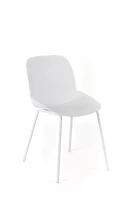 E-STYLO Sedia da pranzo in polipropilene bianco e gambe in metallo bianco, 55cm X 46cm H. 79cm.(m-4)