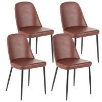 E-STYLO Sedia da pranzo in soft touch bordeaux e gambe in metallo nero, 52cm X 45cm H. 85cm.(m-1)