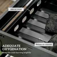Outsunny Foldable Charcoal Grill - Black(m-6)