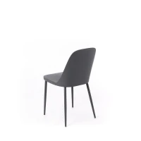 E-STYLO Sedia in polipropilene grigio scuro e gambe in metallo grigio scuro, 46cm X 55cm H. 80cm.(m-5)