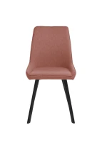 E-STYLO Set di 4 sedie da pranzo in microfibra ruggine con gambe e struttura in metallo nero, 48cm X 60cm H.87cm(m-4)