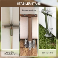Outsunny 3 x 6 m Wasserdichter Gartenschuppen mit UV-beständiger Kunststoff-Plane und Metallgestell, Hellgrau(m-5)