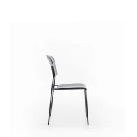 E-STYLO Set di 4 sedie in polipropilene grigio scuro e gambe in metallo grigio scuro, 52cm X 52cm H.79cm(m-5)