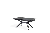 E-STYLO Tavolo allungabile con top grigio vintage in ceramica e gambe in metallo nero opaco 90cm X 160/240cm H.76cm(m-1)