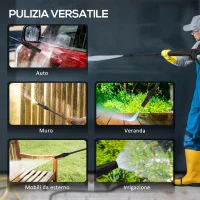 DURHAND Idropulitrice ad Alta Pressione 1600W con Ugello Regolabile e Kit Pulizia, 35x28x65 cm, Blu e Nero(m-9)