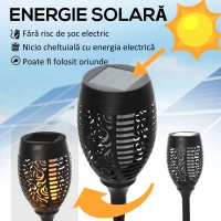 Outsunny Set 4 Lampi Solare LED Exterior Ø12×72 cm(m-5)