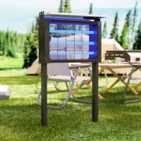 Outsunny Lámpara Antimosquitos Eléctrica con Luces LED 25W para Exterior Efecto 200 m² con Soporte 51,5x35x93,5 cm Negro(m-8)