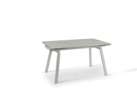 E-STYLO Tavolo allungabile con top marmo bianco in ceramica e gambe in metallo bianco, 80cm X 140/200cm H.76cm(m-1)
