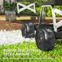 Outsunny Asiento de Jardín con Ruedas Taburete de Jardinería con Bandeja de Herramientas Carga 130 kg 50x49x32 cm Negro(m-6)