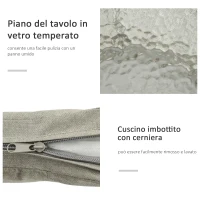 Outsunny Set da Esterno con Tavolino in Vetro e 2 Sedie da Giardino in Rattan Stile Boho, Caffè(m-6)