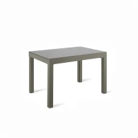 E-STYLO Tavolo allungabile con top grigio in vetro temperato e gambe in metallo grigio, 83cm X 120/175/230/290/350cm H.75cm(m-1)