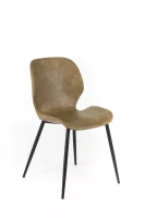 E-STYLO Set di 4 sedie da pranzo in soft touch sabbia e gambe in metallo nero, 55cm X 45cm H.83cm(m-4)