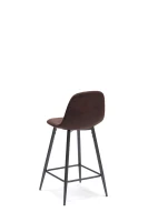 E-STYLO Sgabello in similpelle moka vintage con gambe in metallo antracite, imbottito, 50cm X 43cm H. 93cm.(m-5)