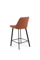 E-STYLO Set di 2 sgabelli da cucina in tessuto ruggine con gambe nere, imbottito con poggiapiedi, 50cm X 44cm H.94cm(m-6)