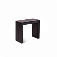 E-STYLO Consolle allungabile con top nero in MDF laccato antigraffio e gambe nero in MDF laccato antigraffio, 90cm X 42,5/302,5cm H.76cm(m-1)