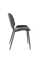 E-STYLO Set di 4 sedie da pranzo in soft touch petrolio scuro e gambe in metallo nero, 55cm X 45cm H.83cm(m-5)