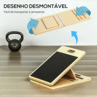 SPORTNOW Barra de Pilates com 6 Faixas Elásticas Tábua Inclinada Ajustável para Treino de Corpo Inteiro em Casa 90x33x3 cm Cinza(m-7)