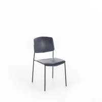 E-STYLO Set di 4 sedie in polipropilene grigio scuro e gambe in metallo grigio scuro, 52cm X 52cm H.79cm(m-3)