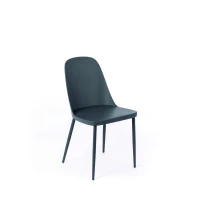 E-STYLO Sedia in polipropilene grigio scuro e gambe in metallo grigio scuro, 46cm X 55cm H. 80cm.(m-4)