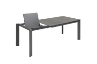 E-STYLO Tavolo allungabile con top in ceramica marmo grigio e base in metallo grigio, 90cm X 140/190cm H.76cm(m-3)