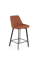 E-STYLO Set di 2 sgabelli da cucina in tessuto ruggine con gambe nere, imbottito con poggiapiedi, 50cm X 44cm H.94cm(m-4)