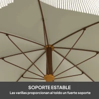 Outsunny Sombrilla de Playa con Flecos Ø190x210 cm con Protección UV40+ Antiviento Impermeable y Bolsa de Transporte Verde(m-5)