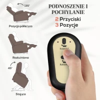 HOMCOM Fotel z Funkcją Wstawania i Masażu, 90x93x110cm, Brązowy(m-4)