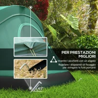 Outsunny Tenda da Campeggio 6 Posti Idrorepellente con Protezione UV, Pali in Fibra di Vetro, 4.55x2.3x1.8 m, Verde(m-7)
