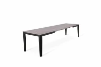 E-STYLO Tavolo allungabile con top marmo antracite in melaminico e base in metallo nero, 80cm X 130/290cm H.76cm(m-3)