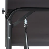 Outsunny Balancín de Jardín Exterior de 3 Plazas con Toldo Ajustable y Bolsillos Laterales 196x128x172 cm Gris Oscuro(m-9)