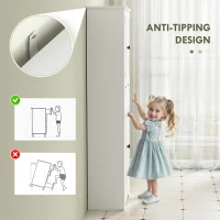 HOMCOM Tall Bathroom Storage Cabinet - White(m-5)