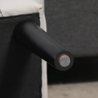 HOMCOM zitbank voor slaapkamer bedbank gestoffeerde bank MDF-schuimstof Grijs-wit(m-7)