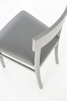 E-STYLO Sedia in legno laccato grigio scuro con seduta rivestita in similpelle, imbottita, 44cm X 45cm H. 82cm.(m-5)