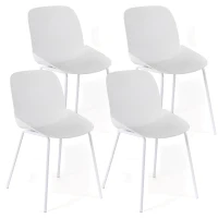 E-STYLO Sedia da pranzo in polipropilene bianco e gambe in metallo bianco, 55cm X 46cm H. 79cm.(m-1)