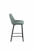 E-STYLO Sgabello da cucina in tessuto acquamarina con gambe nere, imbottito con poggiapiedi, 50cm X 44cm H. 94cm.(m-6)