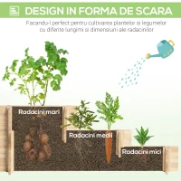Jardiniera 3 Niveluri din Lemn de Brad – Cultivare Usoara in Gradina(m-5)