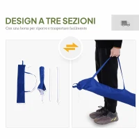 Outsunny Ombrellone da Spiaggia Inclinabile con Fodera Riflettente, in Acciaio e Poliestere, Ø1.7x2.05 m, Blu(m-7)